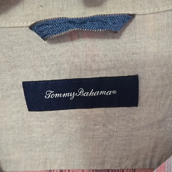 Tommy Bahama Men's Blue and Pink Plaid Shirt - Picture 2 of 11